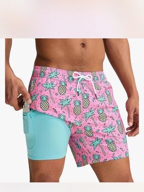 Maamagic Palm pink pineapple swim shorts Size Large  #swimwear #summer